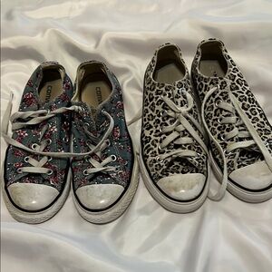 Converse Pink and Black Sneakers Classic Canvas Design